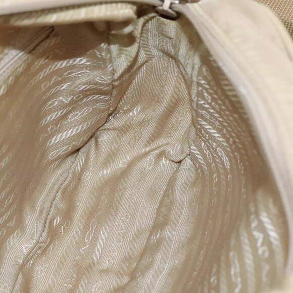 PRADA Shoulder Bag Nylon Beige Silver Auth - Picture 12 of 16